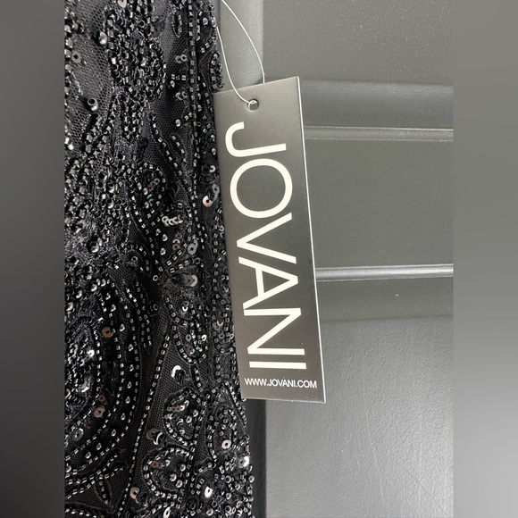JOVANI 42137 beaded black formal dress strapless gown GORGEOUS NEW NWT - Picture 5 of 12